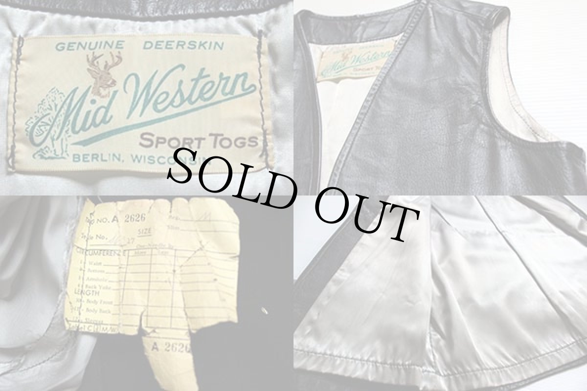 画像3: Mid Western ディアスキン レザーベスト (3)