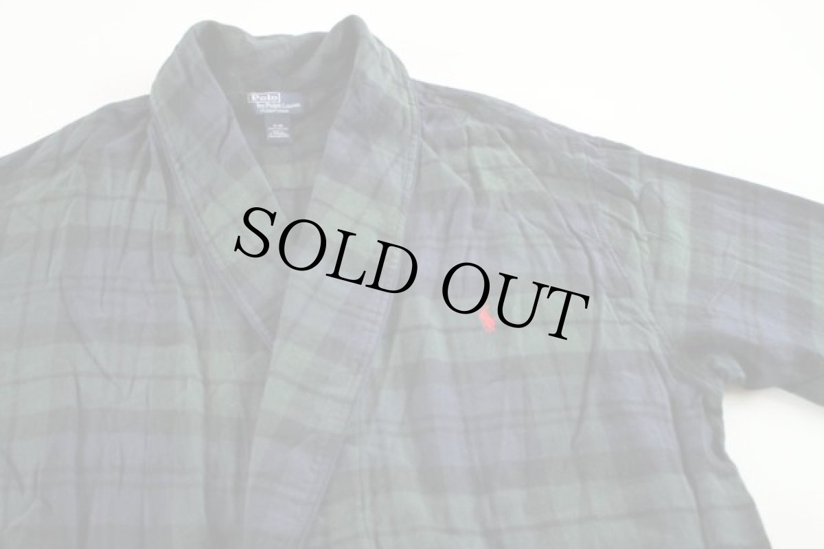 画像2: ポロ ラルフローレン ブラックウォッチ タータンチェック ライトネルガウン S (2)