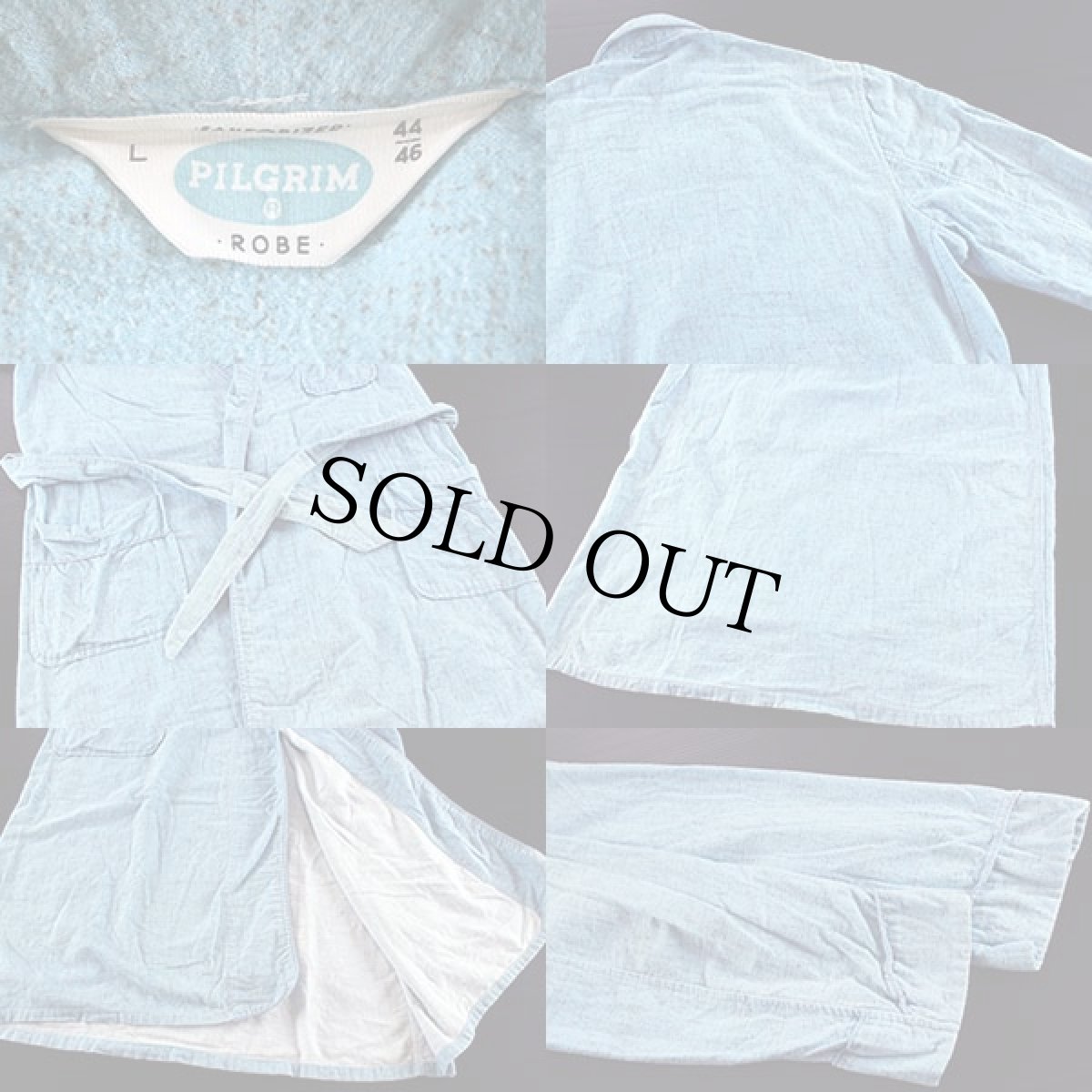 画像3: 60s PILGRIMピルグリム カスリ柄 プリントネルガウン L (3)