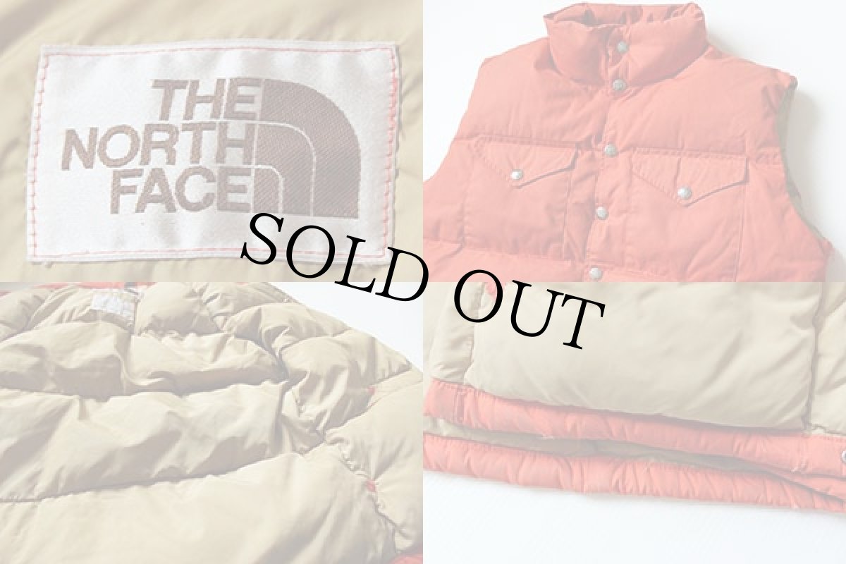 画像3: 70s THE NORTH FACEノースフェイス 茶タグ ダウンベスト オレンジ (3)