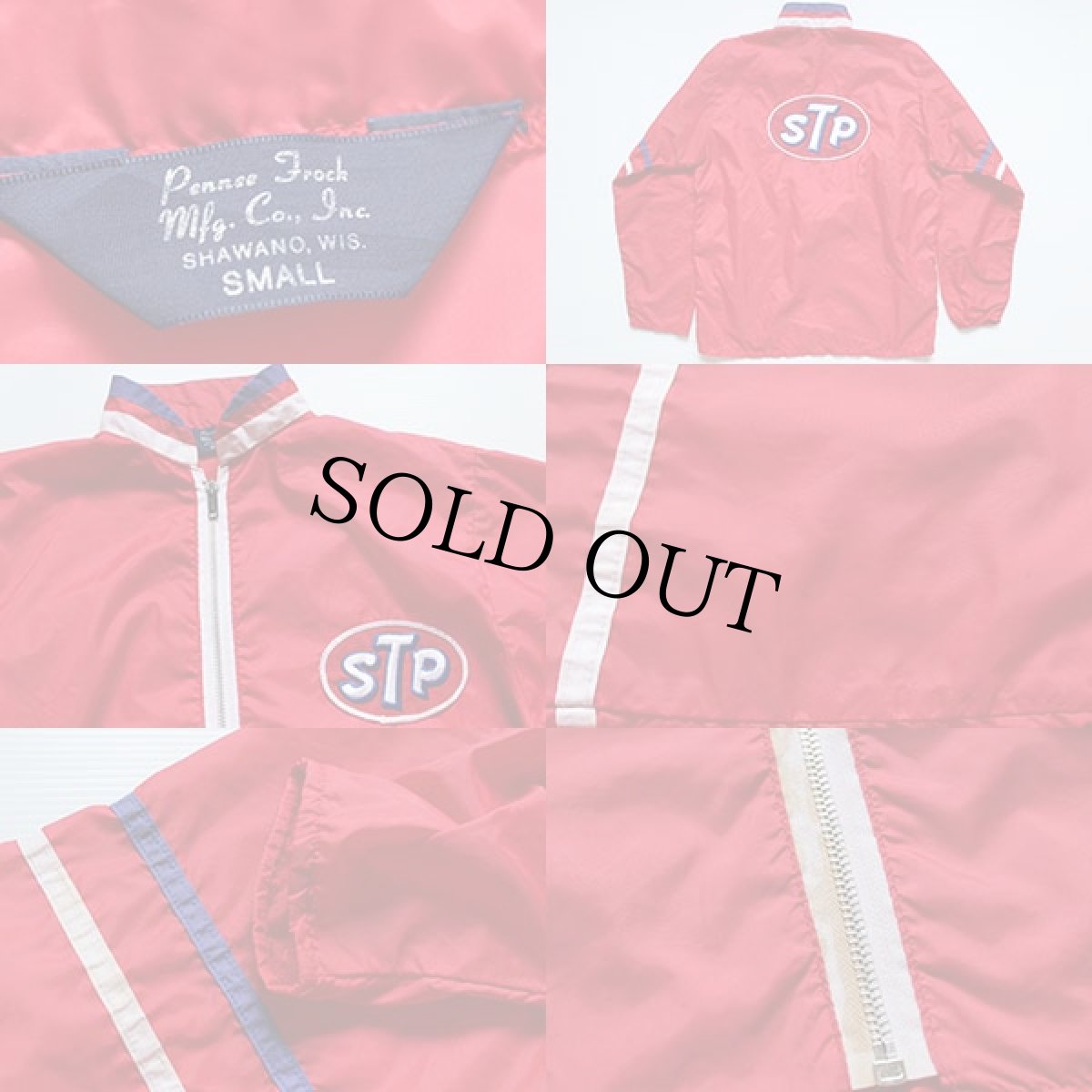 画像3: 70s Pennee Frock STP パッチ付き ナイロンジャケット 赤 S (3)