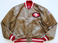 画像1: 90s USA製 STARTERスターター NFL 49ERS ナイロンスタジャン XL (1)