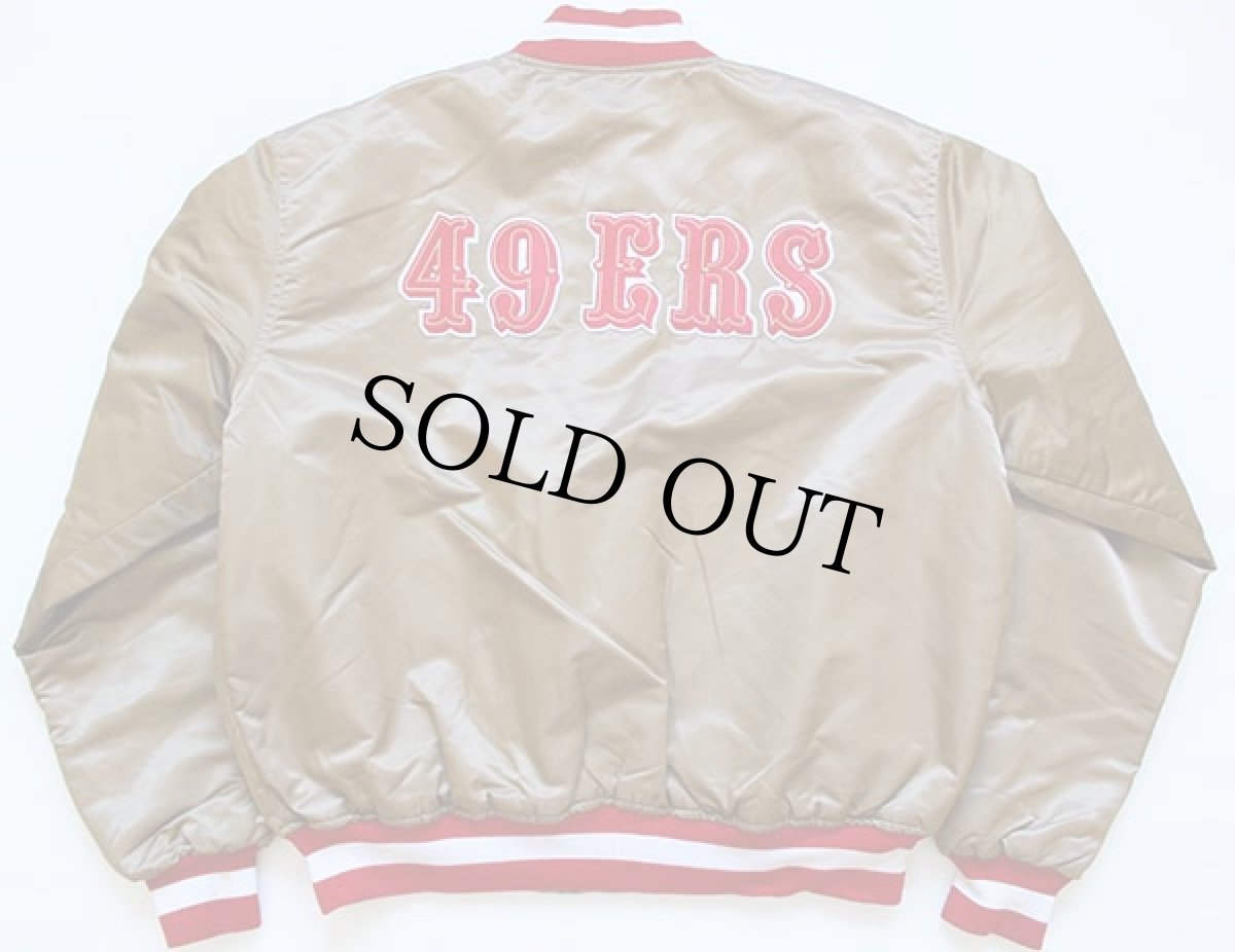 画像2: 90s USA製 STARTERスターター NFL 49ERS ナイロンスタジャン XL (2)