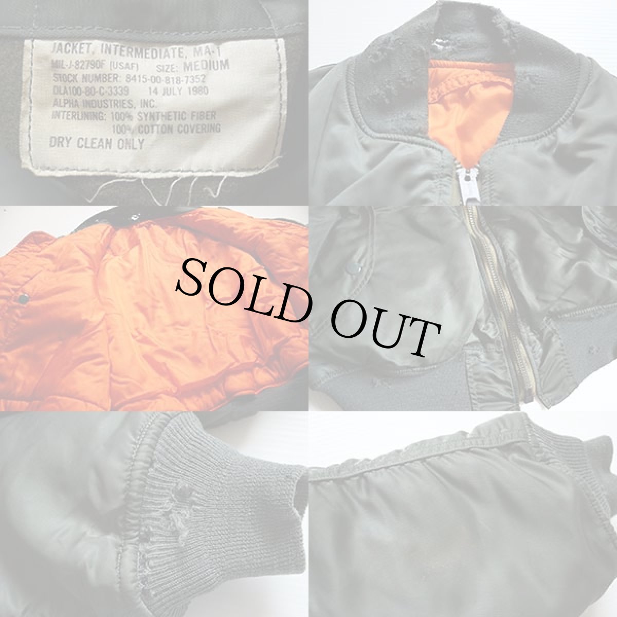 画像3: 80s 米軍 USAF MA-1 82790F フライトジャケット M (3)