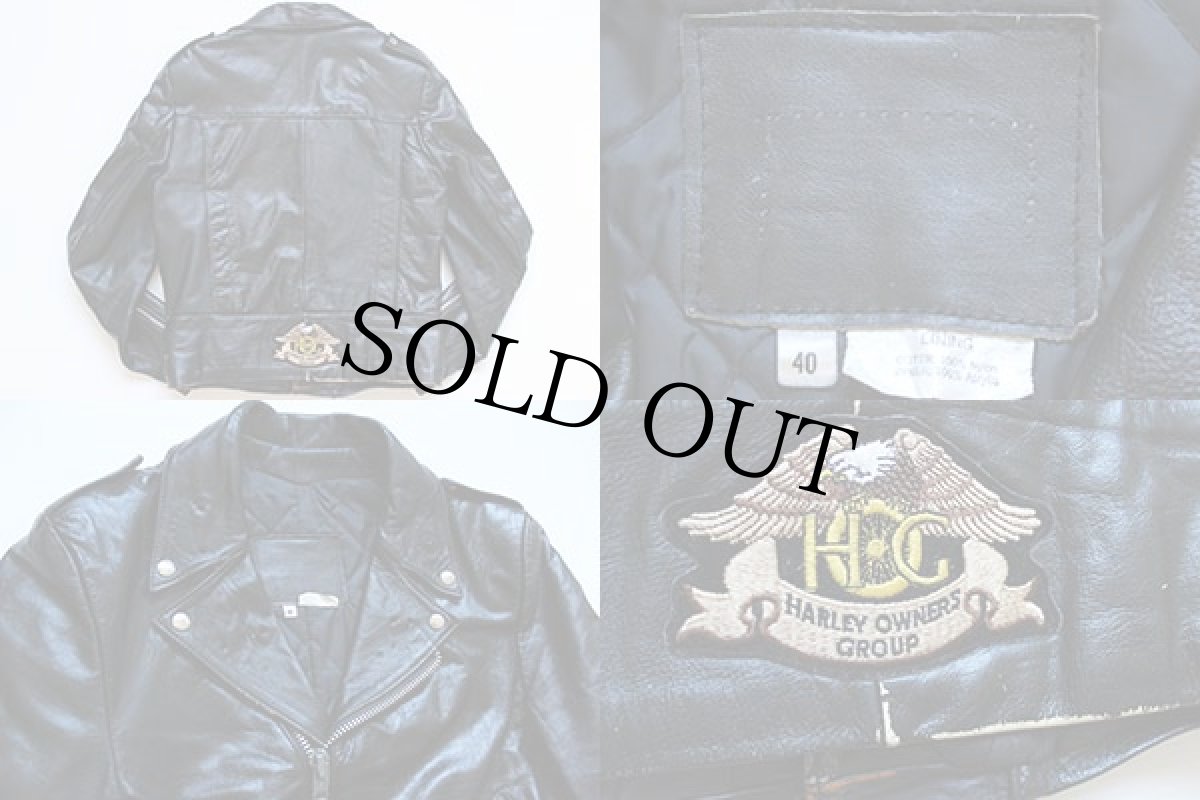 画像2: 70s ハーレーパッチ ダブルライダース レザージャケット 40 (2)