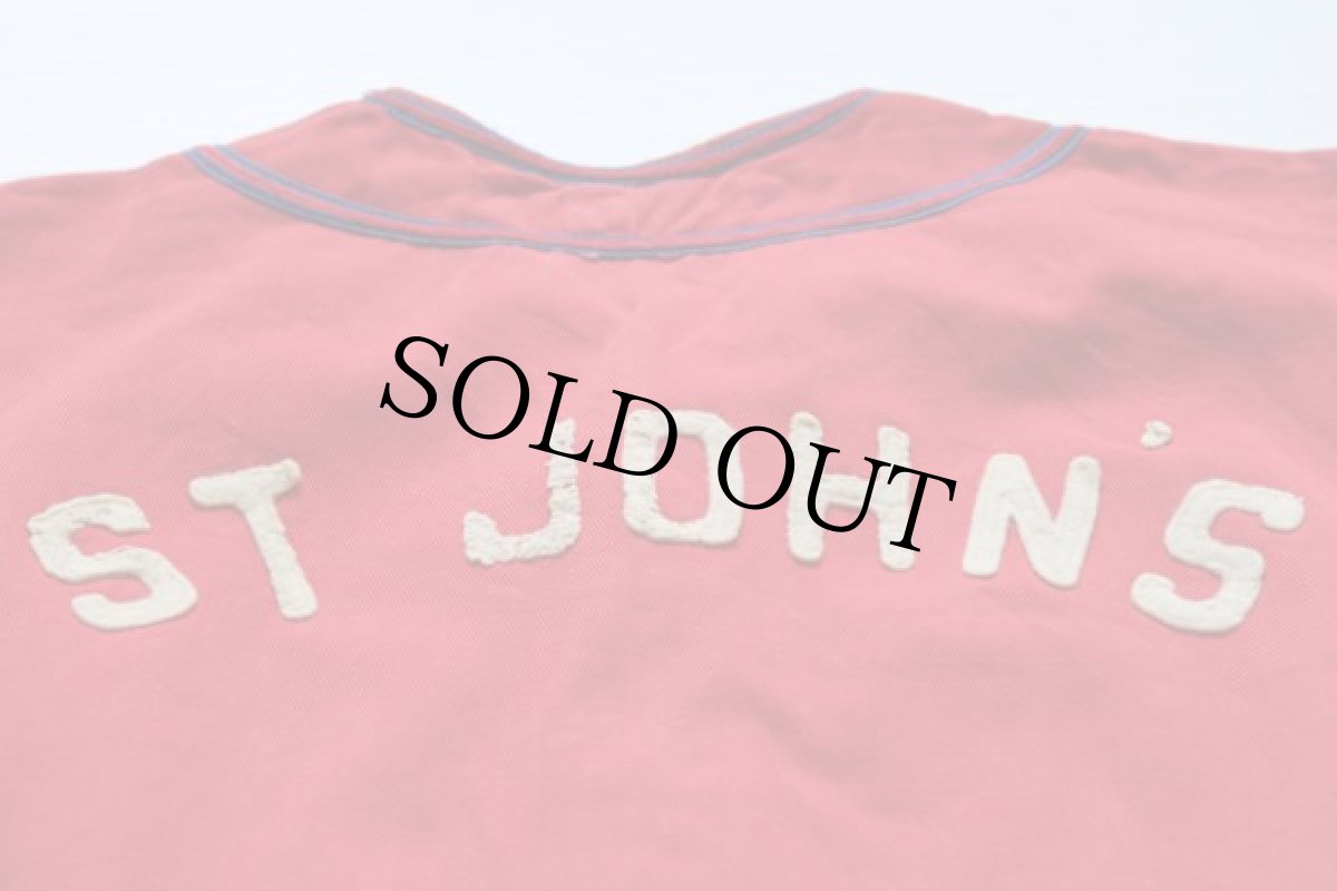 画像4: 40s AMCO フェルトパッチ マチ付き ベースボールシャツ 7 赤 (4)