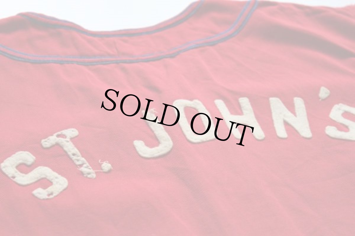 画像4: 40s AMCO フェルトパッチ マチ付き ベースボールシャツ 3 赤 (4)