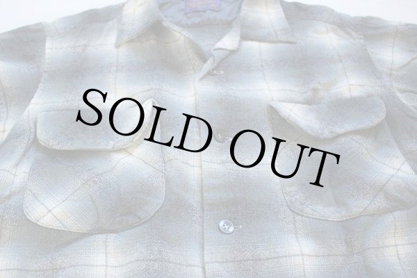 50s PENDLETONペンドルトン オンブレチェック ウール オープン