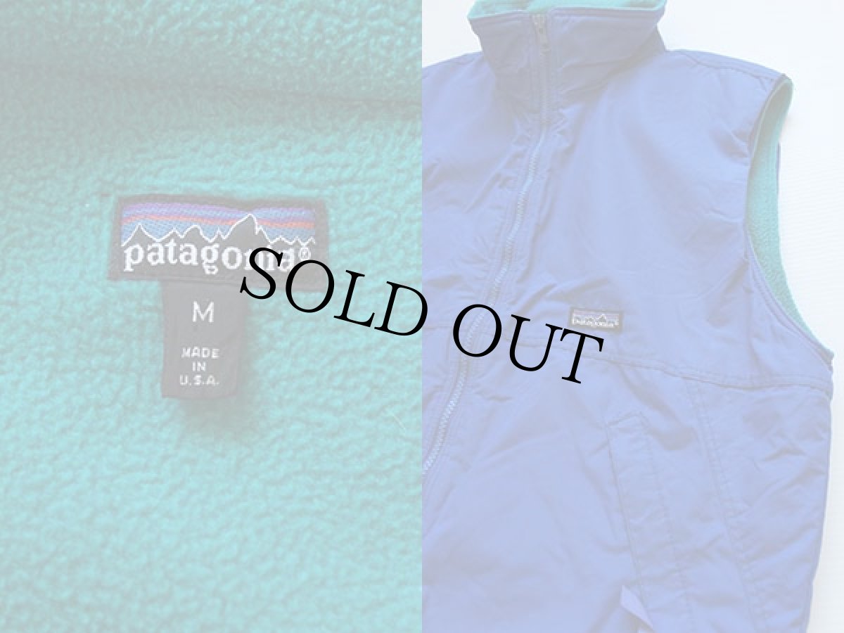 画像3: 90s USA製 patagoniaパタゴニア フリースライナー ナイロンベスト M 青★シェルドシンチラ (3)