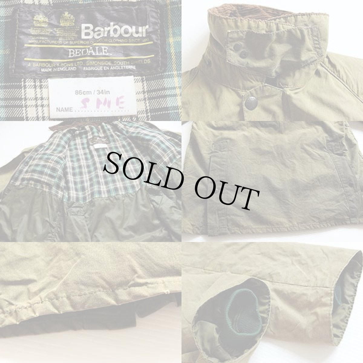 画像3: 80s 英国製 Barbourバブアー BEDALE オイルドジャケット 34 (3)