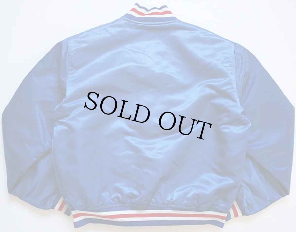 画像2: 90s USA製 STARTERスターター MLB CHICAGO CUBS ナイロンスタジャン 青 L (2)