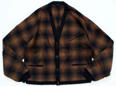 画像1: 60s PENDLETONペンドルトン オンブレチェック ウール カーディガン M (1)