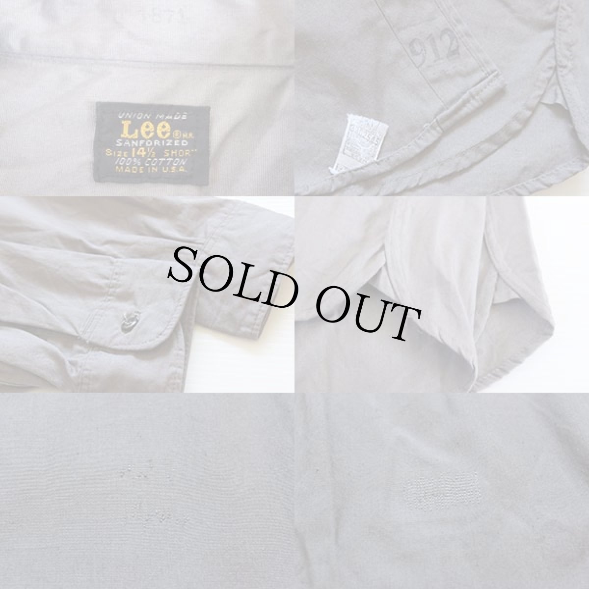 画像3: 60s Leeリー マチ付き ワークシャツ グレー 14.5 (3)