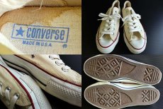 画像3: 80s USA製 CONVERSEコンバース ALL STARオールスター Low 当て布 生成り 6.5 (3)