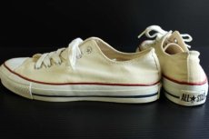 画像2: 80s USA製 CONVERSEコンバース ALL STARオールスター Low 当て布 生成り 6.5 (2)