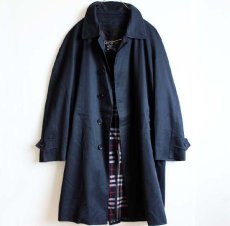 画像1: Burberrysバーバリー ウールライナー付き ステンカラーコート 紺 38S (1)