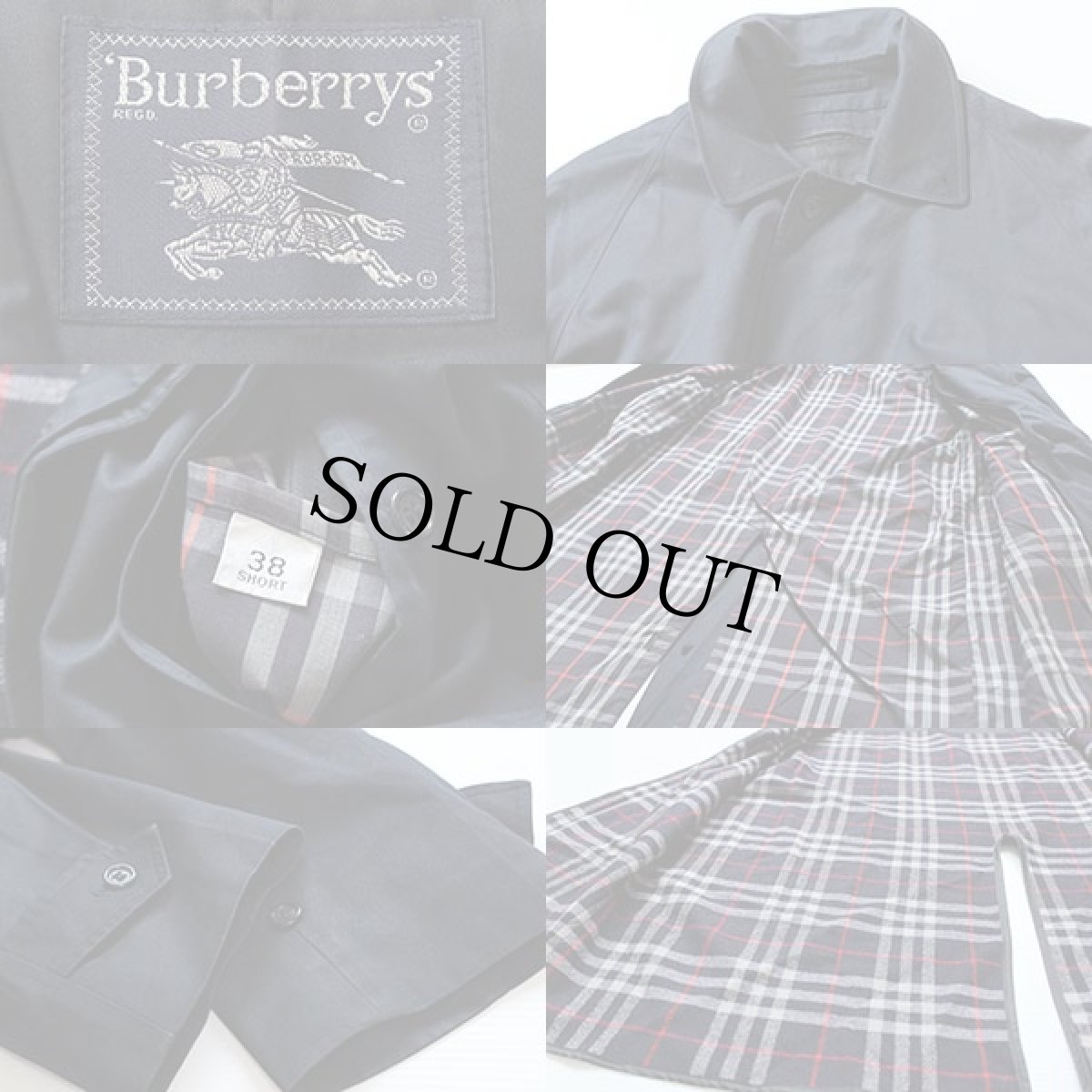 画像3: Burberrysバーバリー ウールライナー付き ステンカラーコート 紺 38S (3)