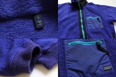 画像3: 90s USA製 patagoniaパタゴニア ハーフジップ プルオーバー フリースジャケット 青紫 L (3)