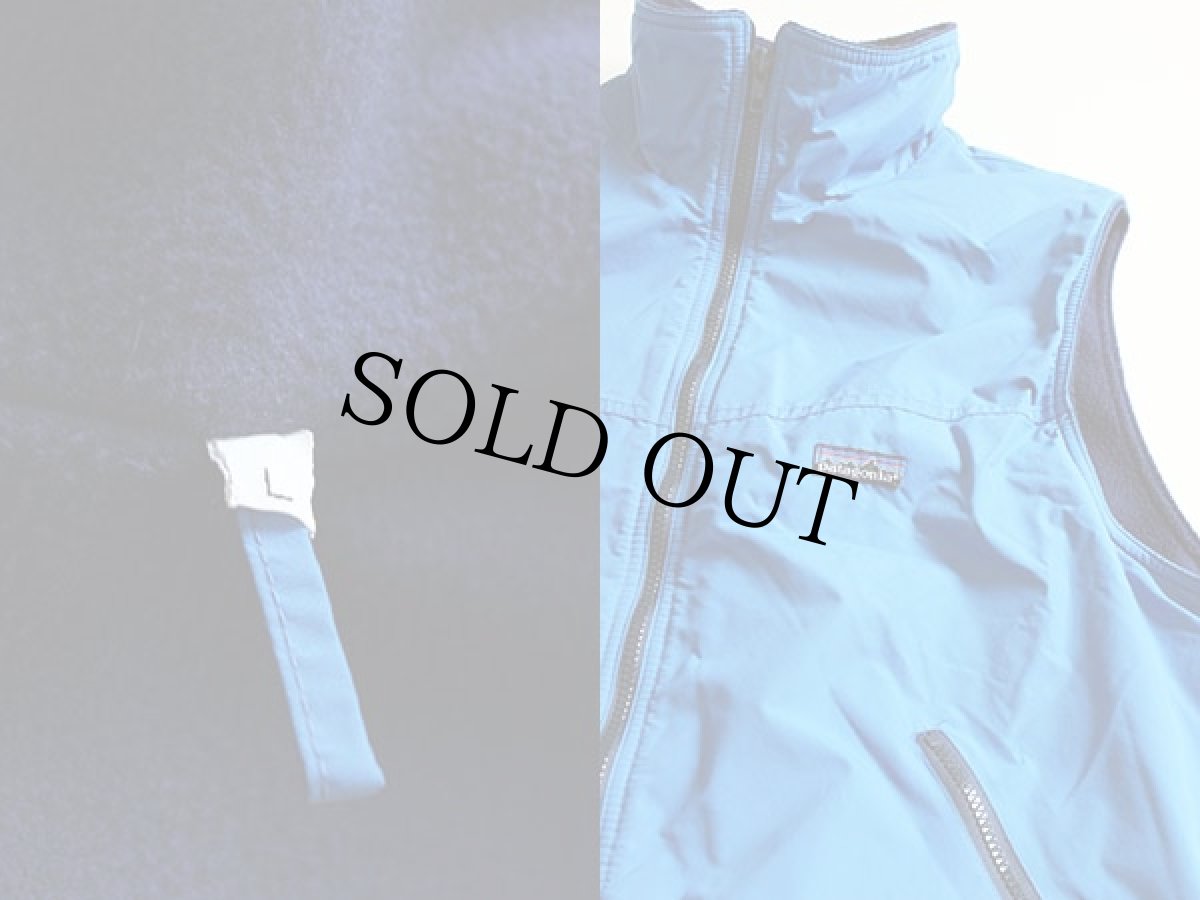 画像3: 80s patagoniaパタゴニア フリース ナイロンベスト 青 L★シェルドシンチラ (3)