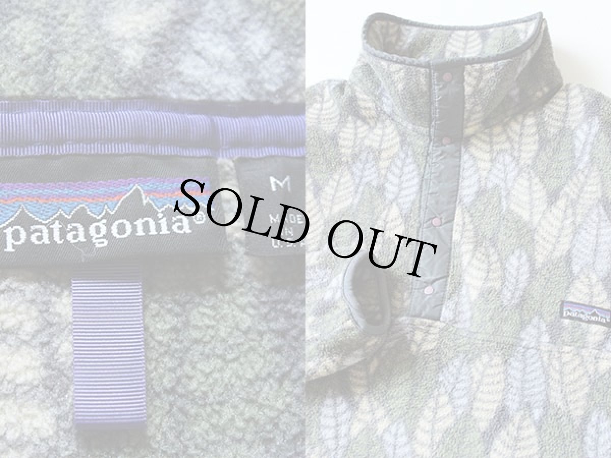 画像3: 90s USA製 patagoniaパタゴニア リーフ 総柄 フリース スナップT M (3)