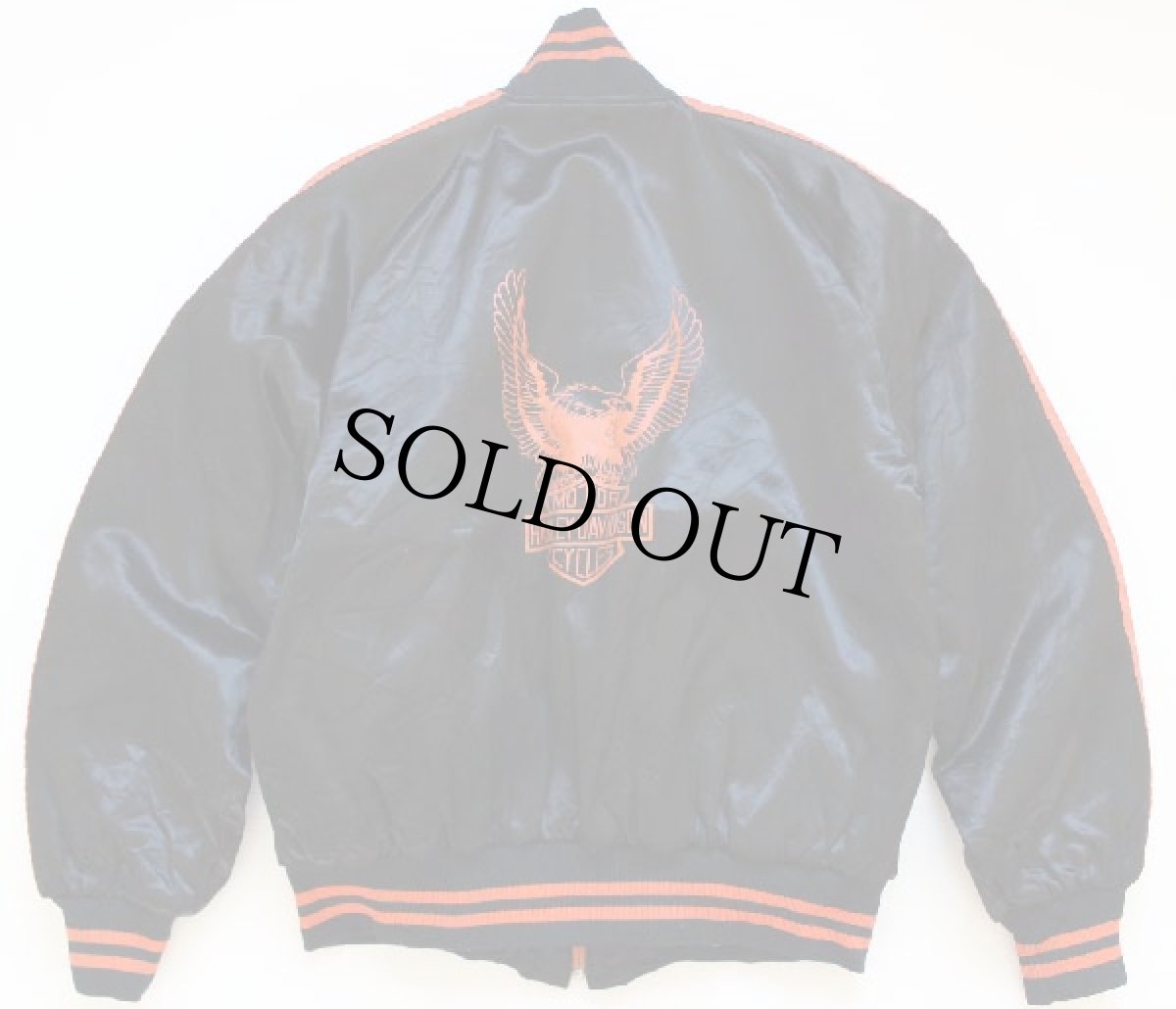 画像2: 80s HARLEY-DAVIDSONハーレー ダビッドソン 中綿入り サテンジャケット 黒 L (2)