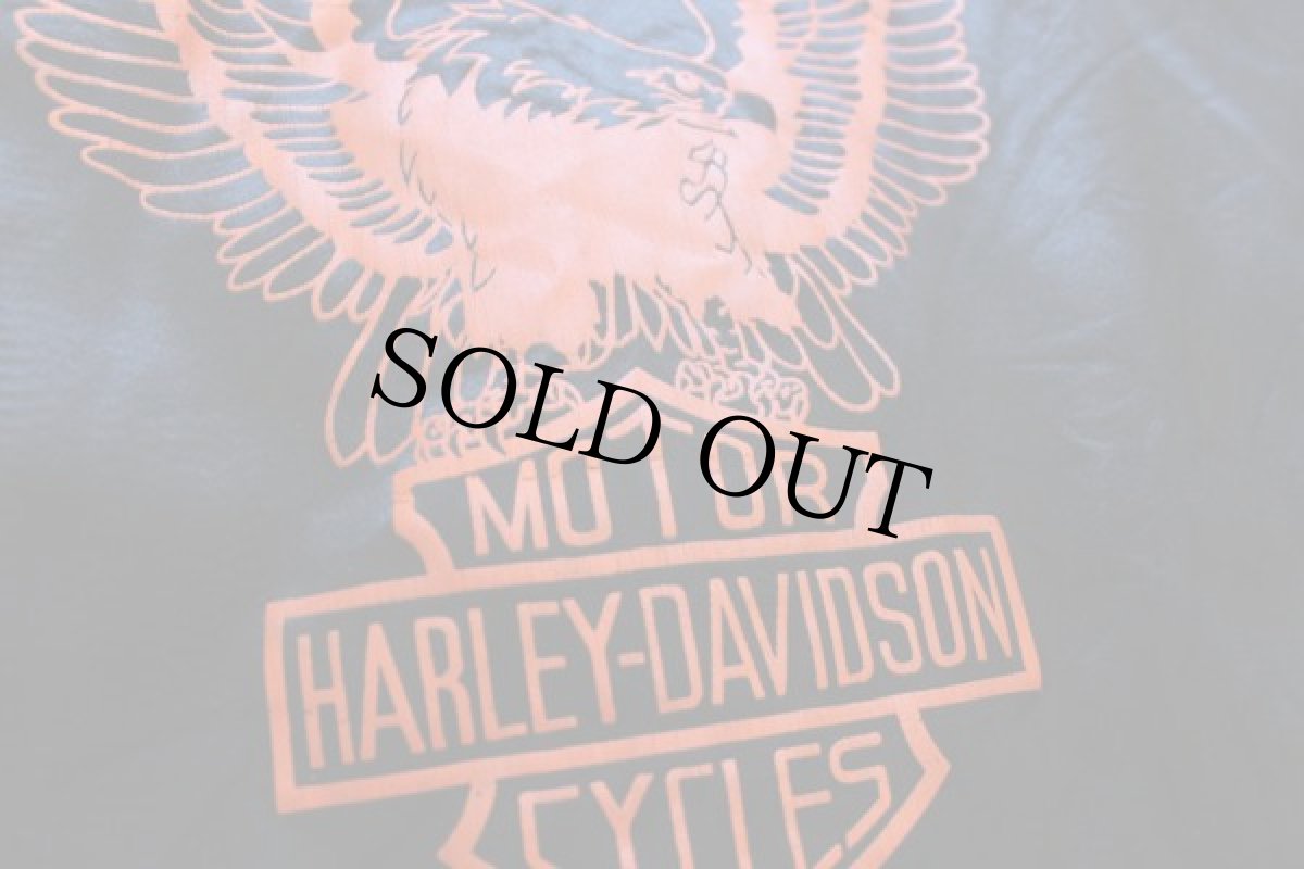 画像4: 80s HARLEY-DAVIDSONハーレー ダビッドソン 中綿入り サテンジャケット 黒 L (4)