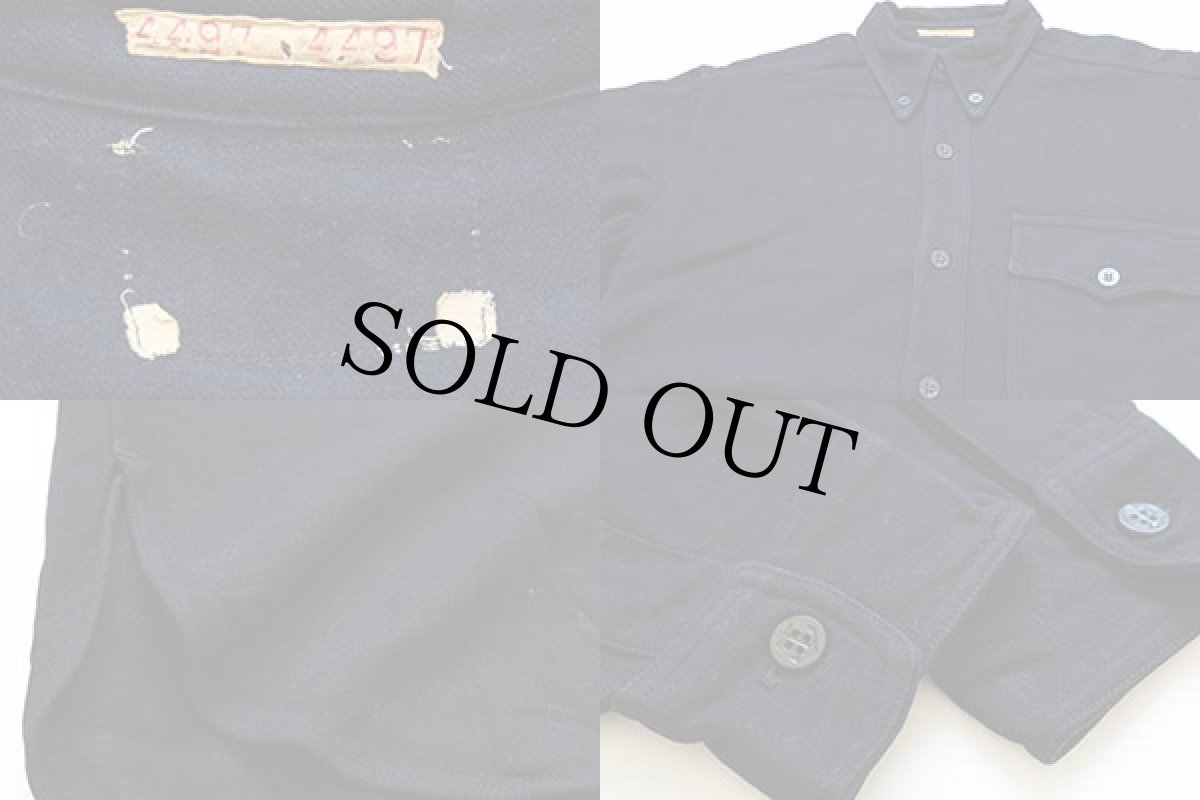 画像3: 40s 米軍 U.S.NAVY 片ポケ ボタンダウン CPO ウールシャツ 濃紺 (3)