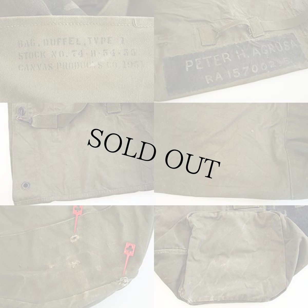 画像3: 50s 米軍 US ステンシル ダッフルバッグ (3)