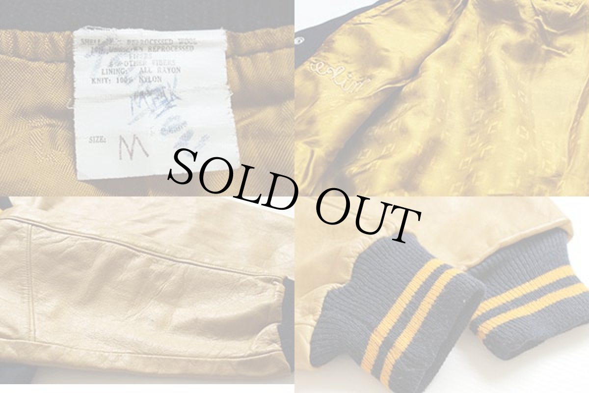 画像5: 60s NOTRE DAME フェルトパッチ メルトン ウール 袖革スタジャン (5)