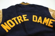 画像4: 60s NOTRE DAME フェルトパッチ メルトン ウール 袖革スタジャン (4)