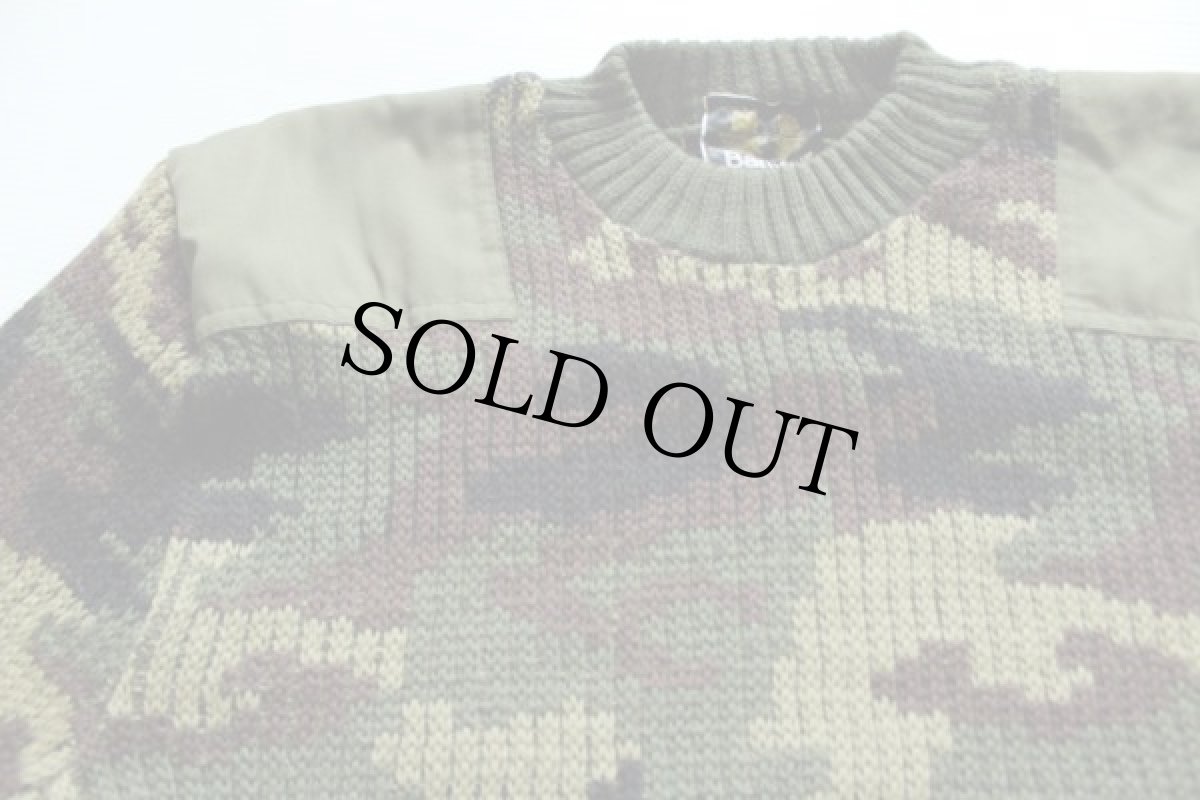 画像4: 80s 英国製 Barbourバブアー 迷彩 ウールニット コマンドセーター 46 (4)