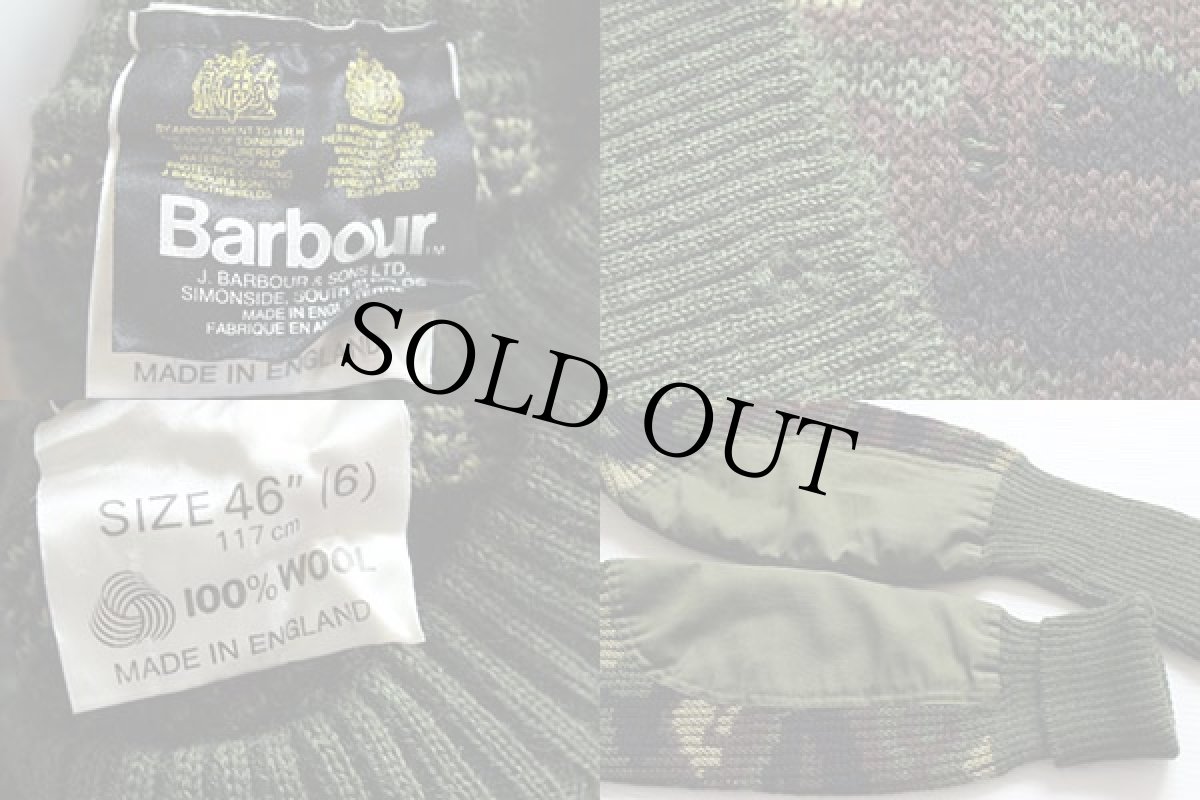 画像3: 80s 英国製 Barbourバブアー 迷彩 ウールニット コマンドセーター 46 (3)