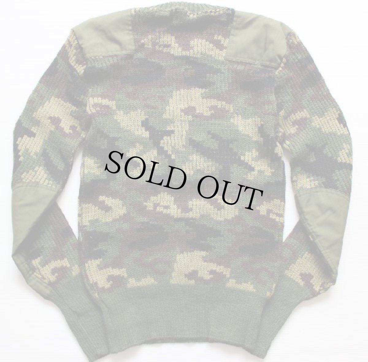 画像2: 80s 英国製 Barbourバブアー 迷彩 ウールニット コマンドセーター 46 (2)