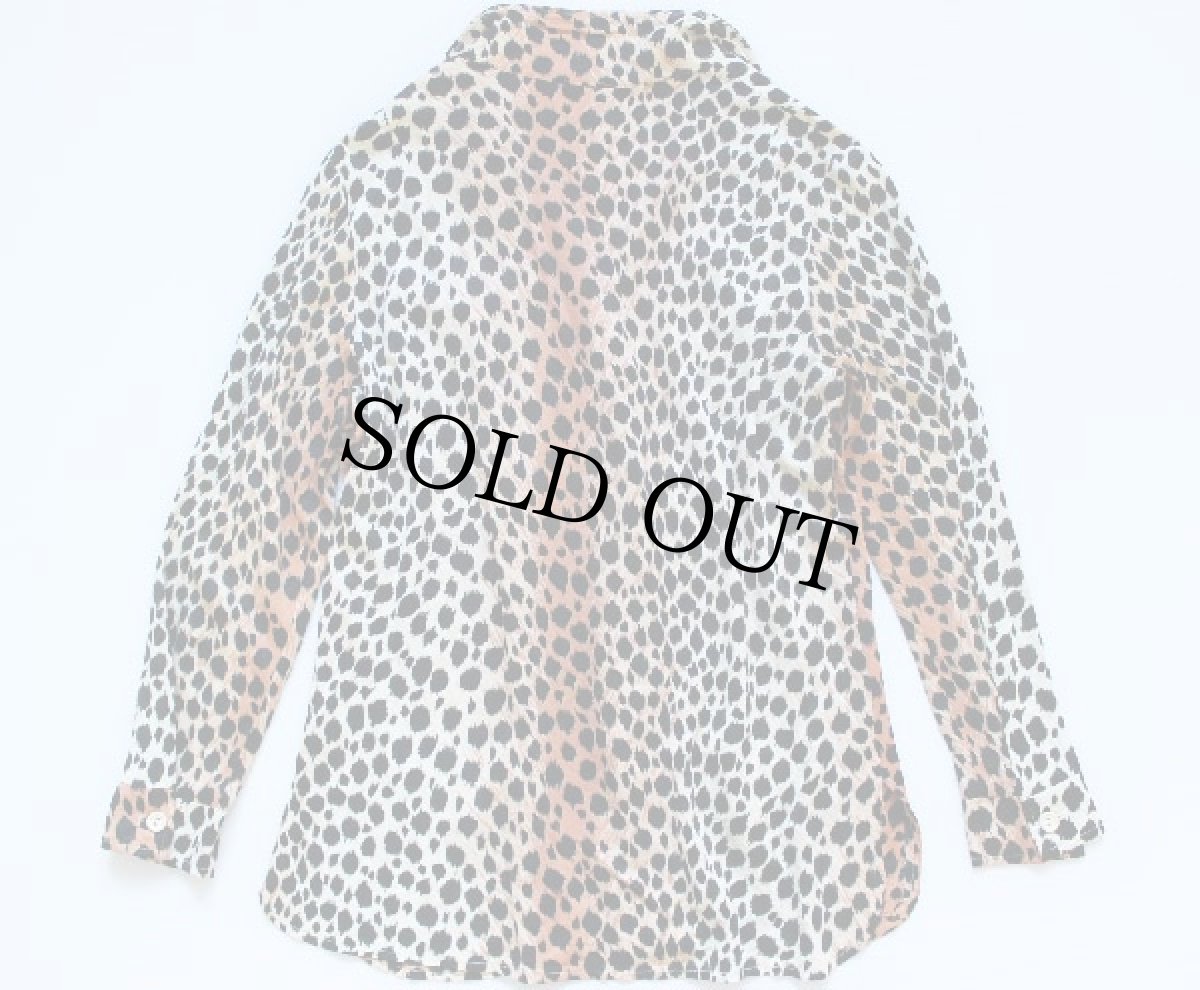 画像2: 70s UNKNOWN レオパード柄 ポリシャツ★豹柄 (2)