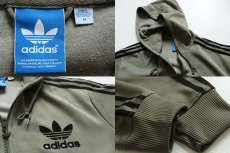 画像3: adidasアディダス トレフォイル ビッグロゴ フェルトプリント ジャージ パーカー グリーングレー M★トラックジャケット (3)