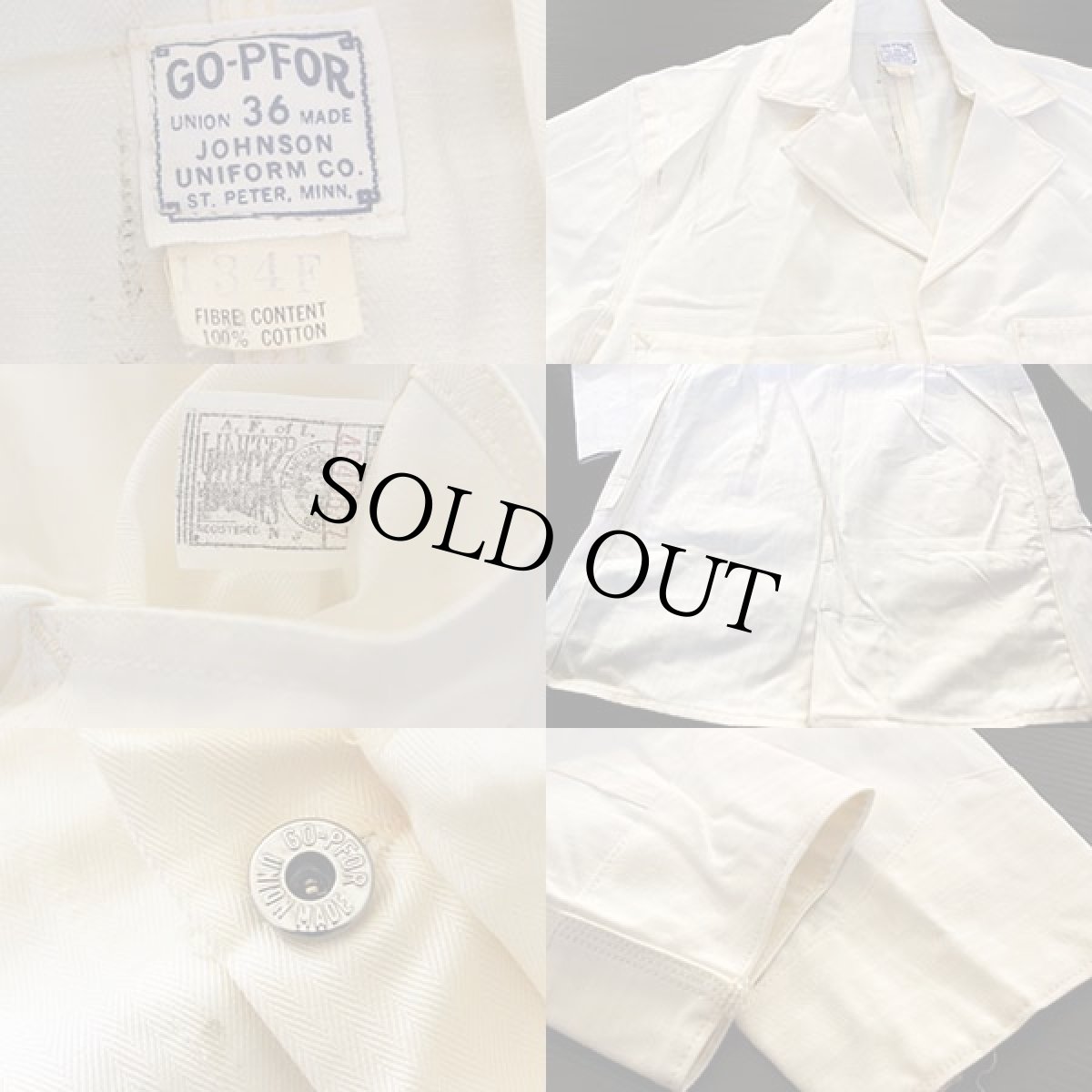 画像4: デッドストック★50s GO-PFOR ヘリンボーン ショップコート 36 (4)