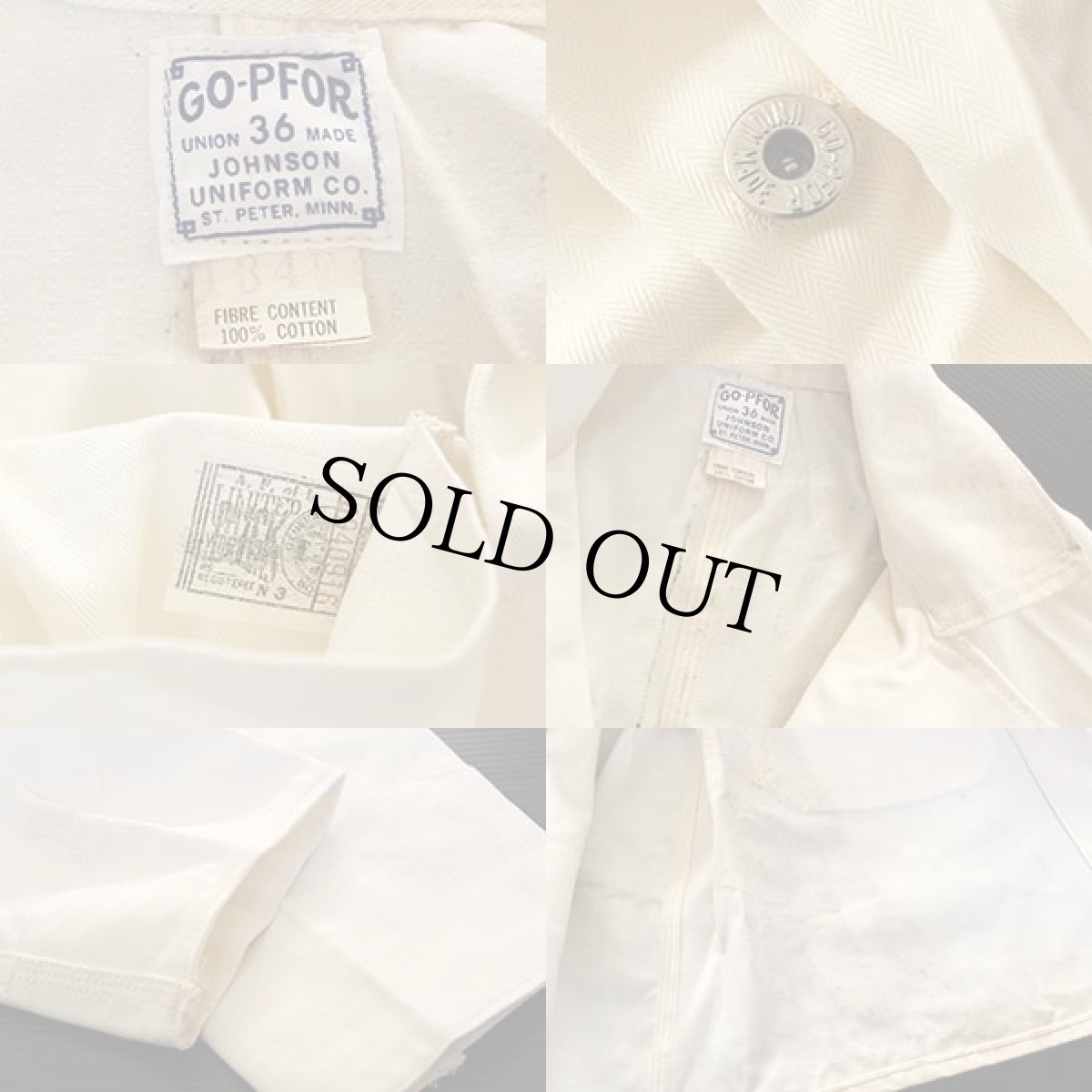 画像4: デッドストック★50s GO-PFOR ヘリンボーン ショップコート 36 (4)