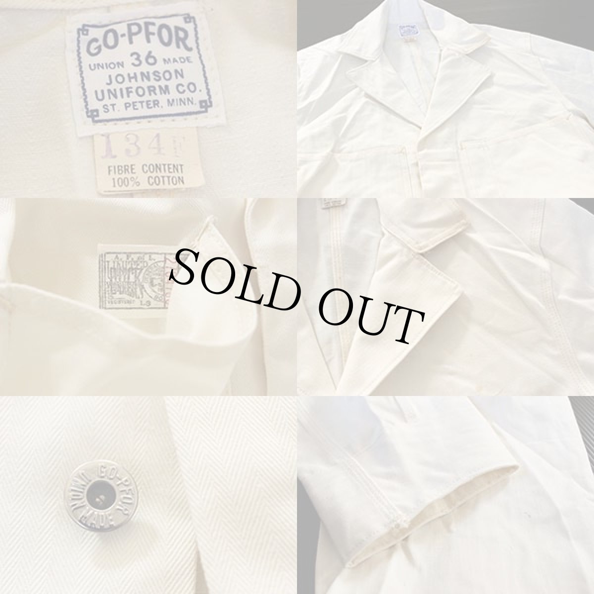画像4: デッドストック★50s GO-PFOR ヘリンボーン ショップコート 36 (4)