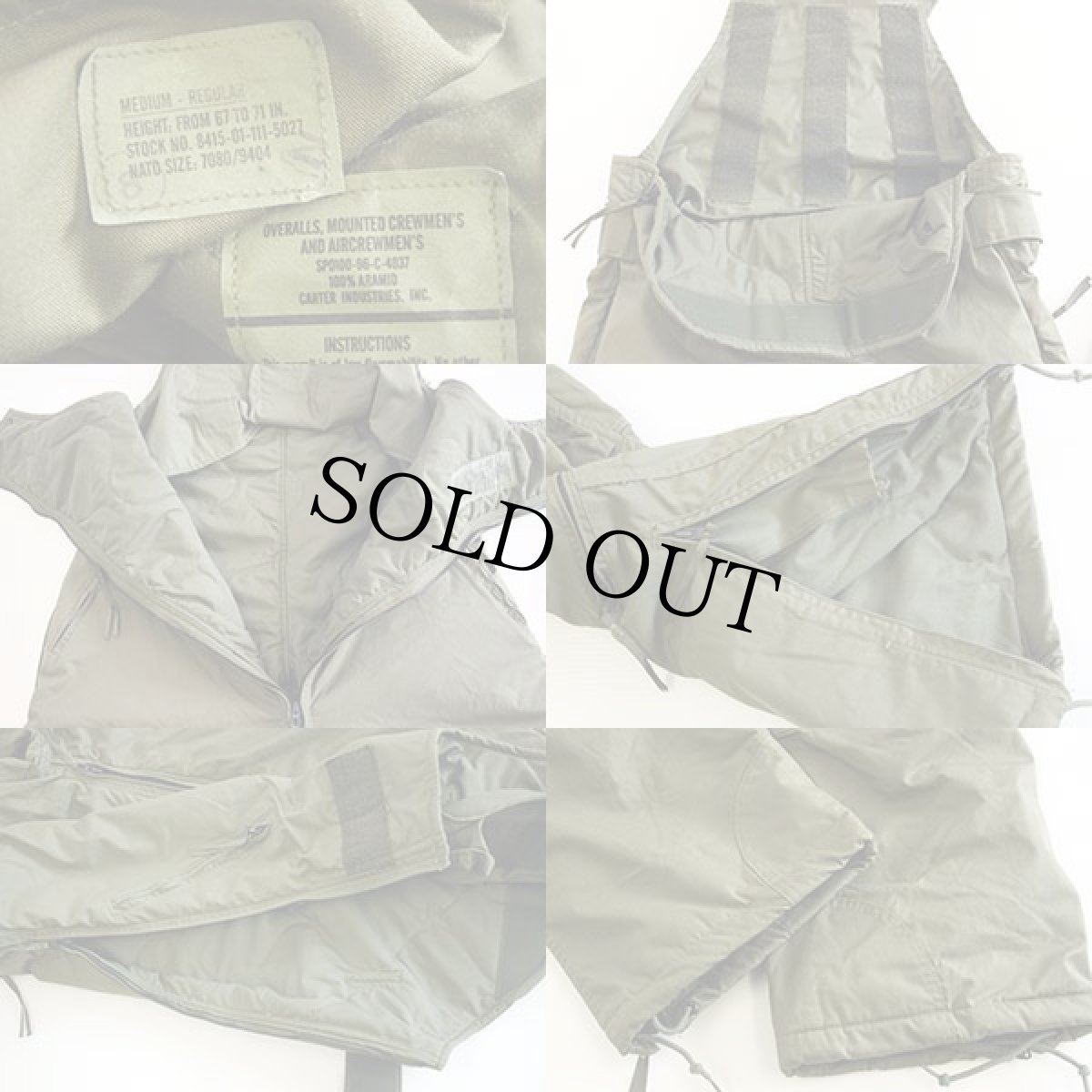 画像3: 90s 米軍 CVC 中綿入り アラミド オーバーオール M-R (3)