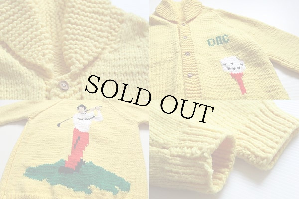 画像3: ゴルフ柄 カウチンセーター 黄 (3)