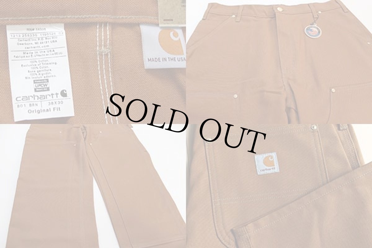 画像3: デッドストック USA製 carharttカーハート ダック地 ダブルニー ワークパンツ 38 (3)
