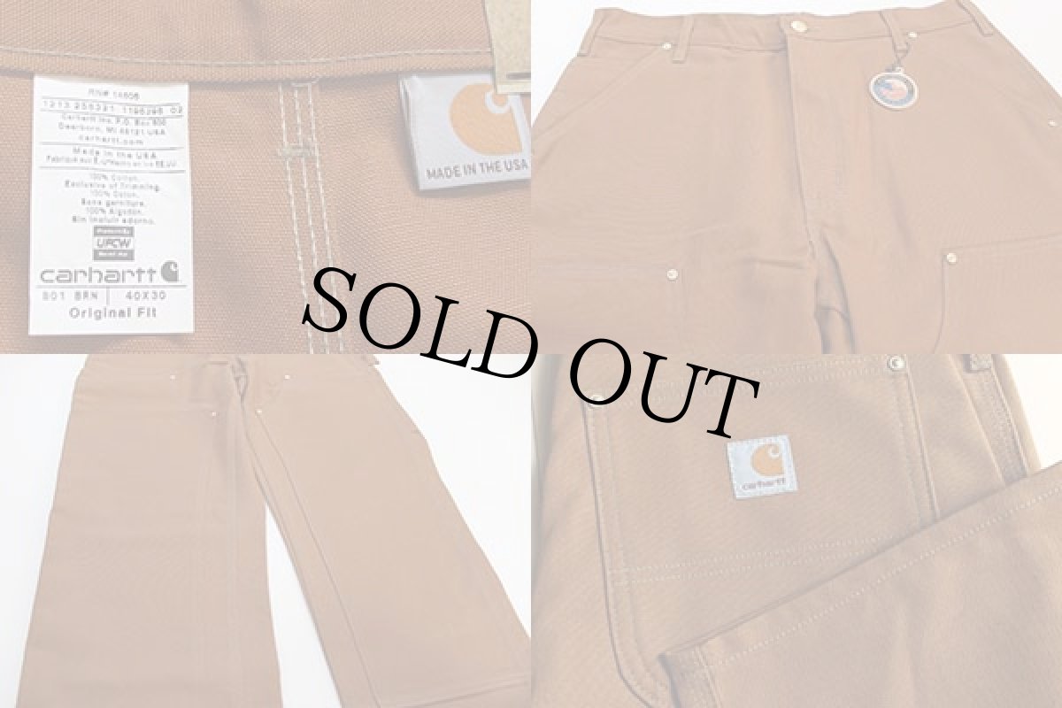 画像3: デッドストック★USA製 carharttカーハート ダック地 ダブルニーワークパンツ 40 (3)