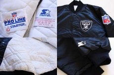 画像3: 90s USA製 STARTERスターター NFL RAIDERSレイダース ナイロンスタジャン 黒 L (3)