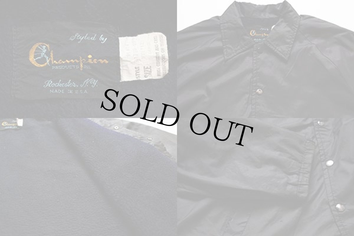 画像3: 70s USA製 Championチャンピオン ランタグ ボアライナー コーチジャケット 黒 L (3)