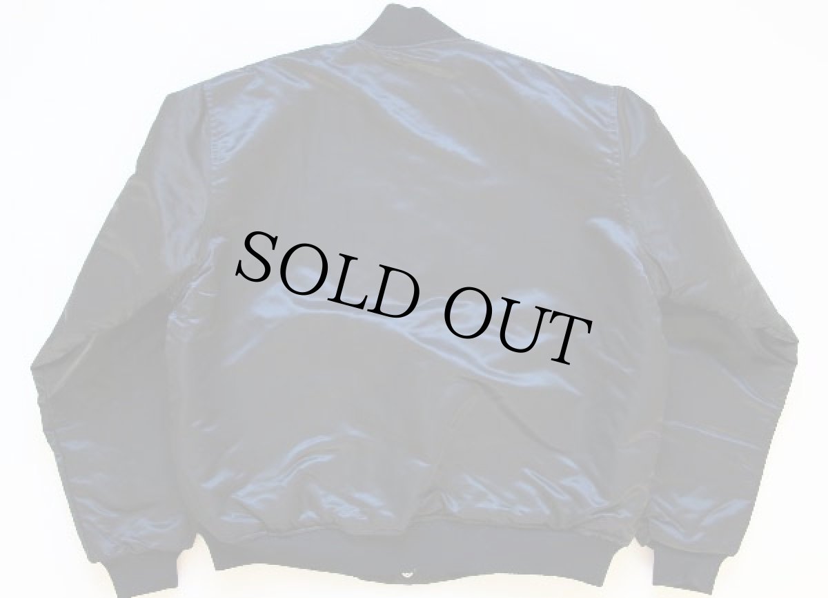 画像2: 90s USA製 STARTERスターター NFL RAIDERS ナイロンスタジャン 黒 L (2)