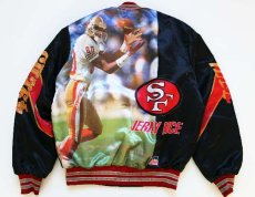 画像1: 90s STARLINE 49ERS JERRY RICE フォトプリント ナイロンスタジャン★転写 (1)