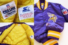 画像3: 90s USA製 STARTERスターター NFL VIKINGS ナイロンスタジャン M (3)