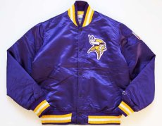 画像1: 90s USA製 STARTERスターター NFL VIKINGS ナイロンスタジャン M (1)