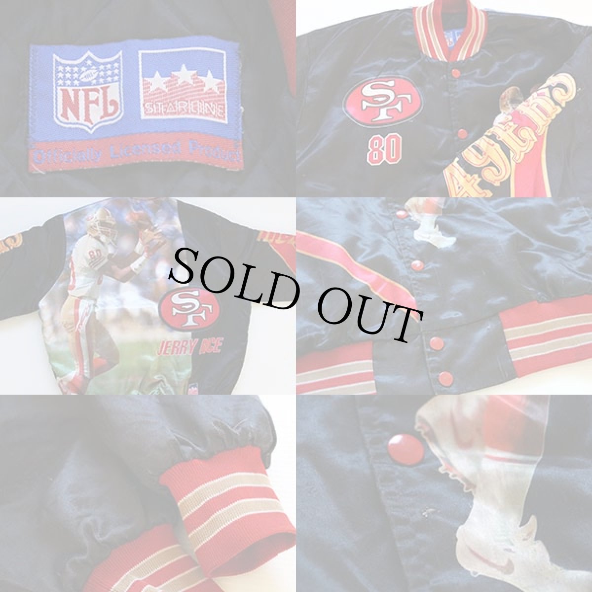 画像3: 90s STARLINE 49ERS JERRY RICE フォトプリント ナイロンスタジャン★転写 (3)