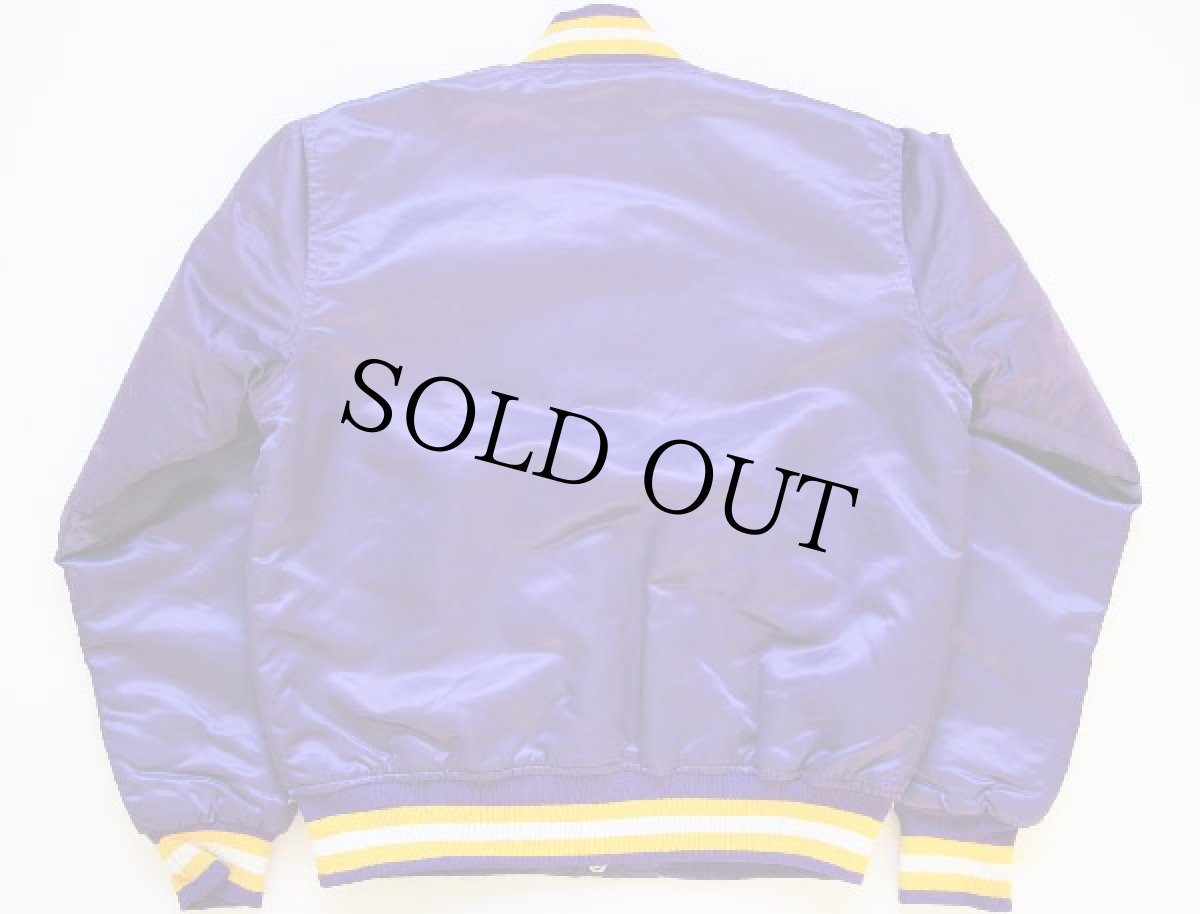 画像2: 90s USA製 STARTERスターター NFL VIKINGS ナイロンスタジャン M (2)